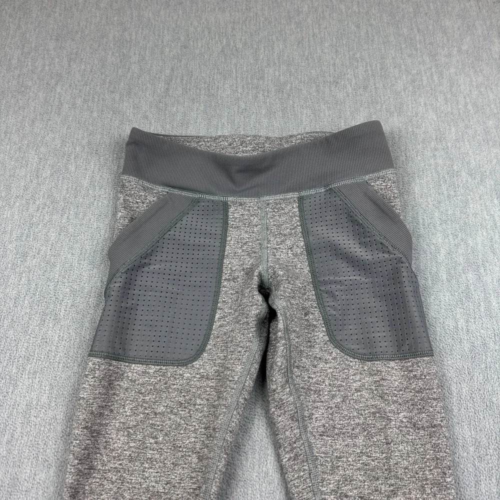 Ivivva by‎ Lululemon Leggings Girls 10 Gray Tight Mesh Side Pockets Athletic
